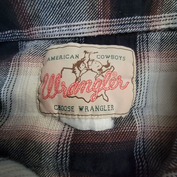 Vintage Wrangler Shirt Medium Plaid Pearl Snap Western Cowboy - Picture 3 of 7